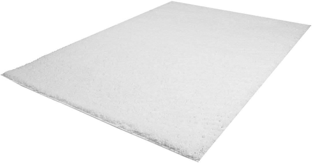 Carpet City Hochflor-Teppich Shaggi uni | Weiß
