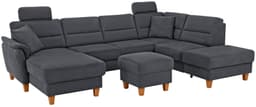 Home affaire Wohnlandschaft Palmera U-Form | Grau
