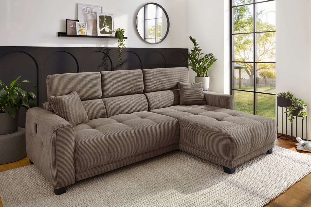 Jockenhöfer Gruppe Ecksofa Cremona L-Form | Braun