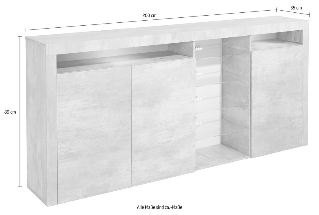 borchardt Möbel Highboard Santa Fe | Grau