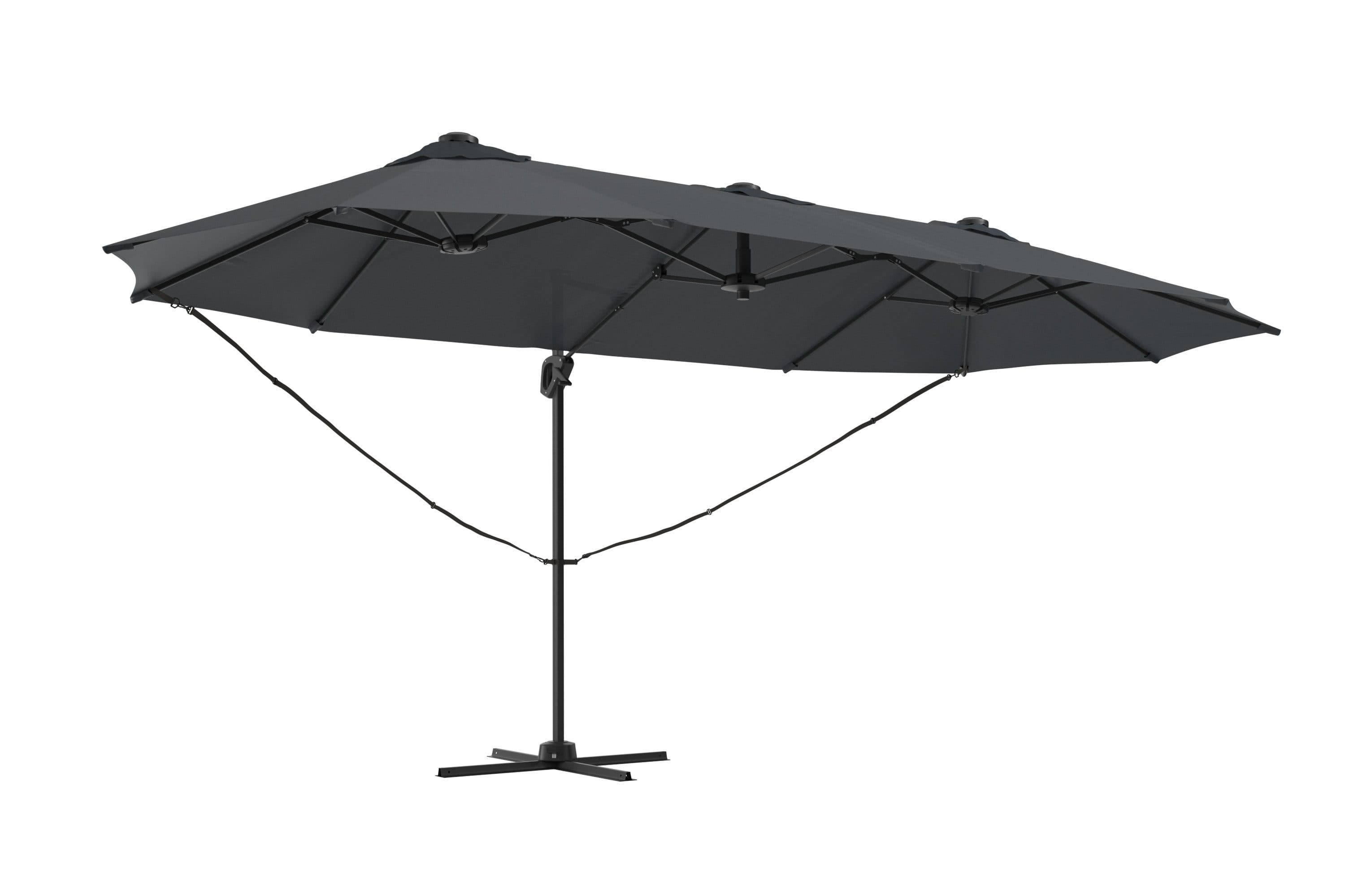 KONIFERA Ampelschirm Elba Twin | Grau