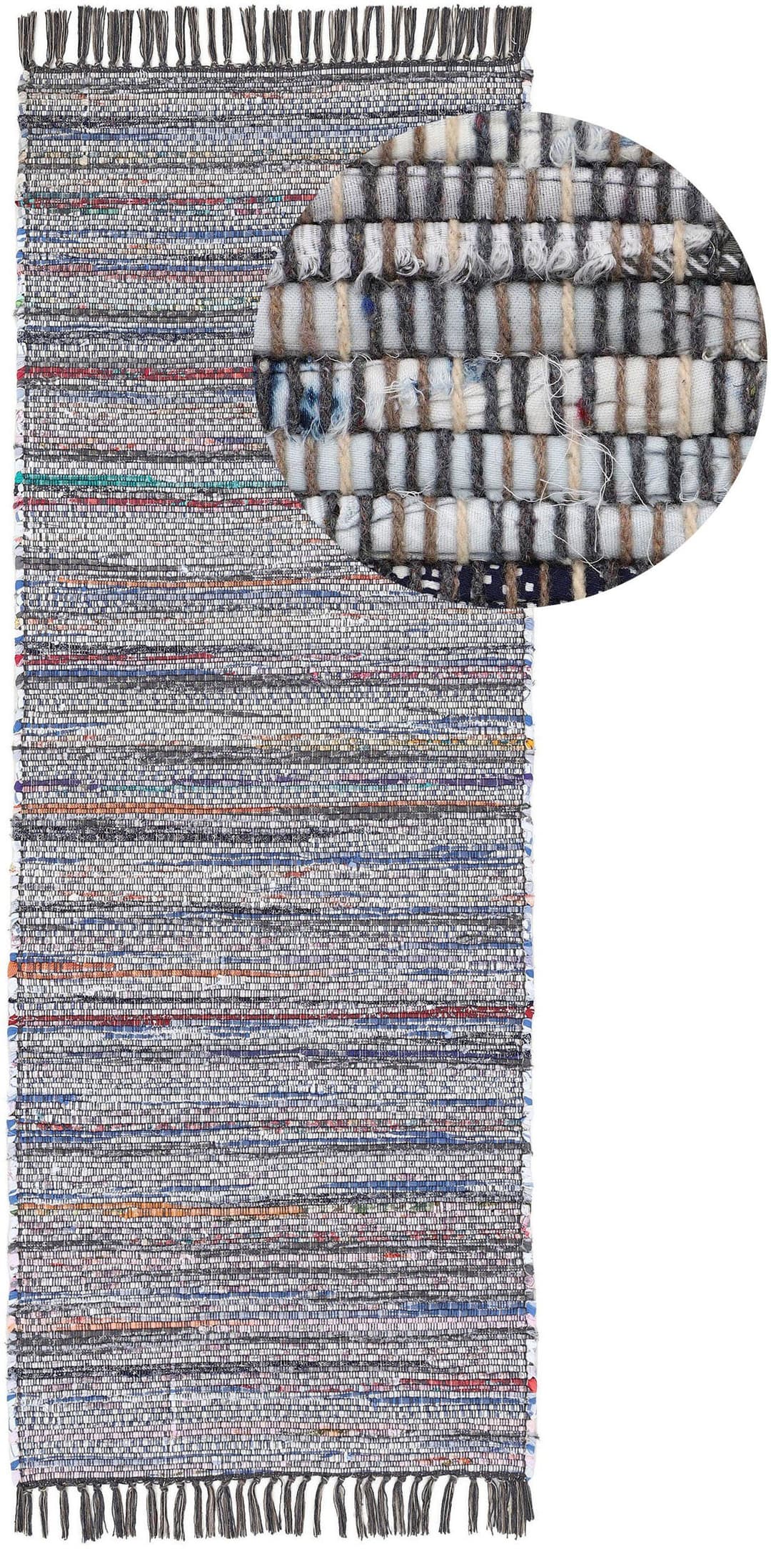 carpetfine Teppich Kelim Chindi | Grau