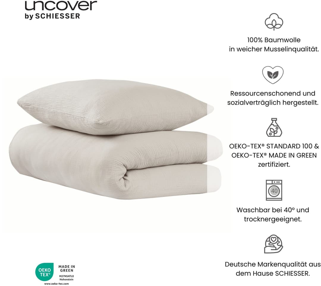 uncover by SCHIESSER Bettwäsche Lennox | Beige