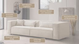 LeGer Home by Lena Gercke 3-Sitzer PIARA | Beige