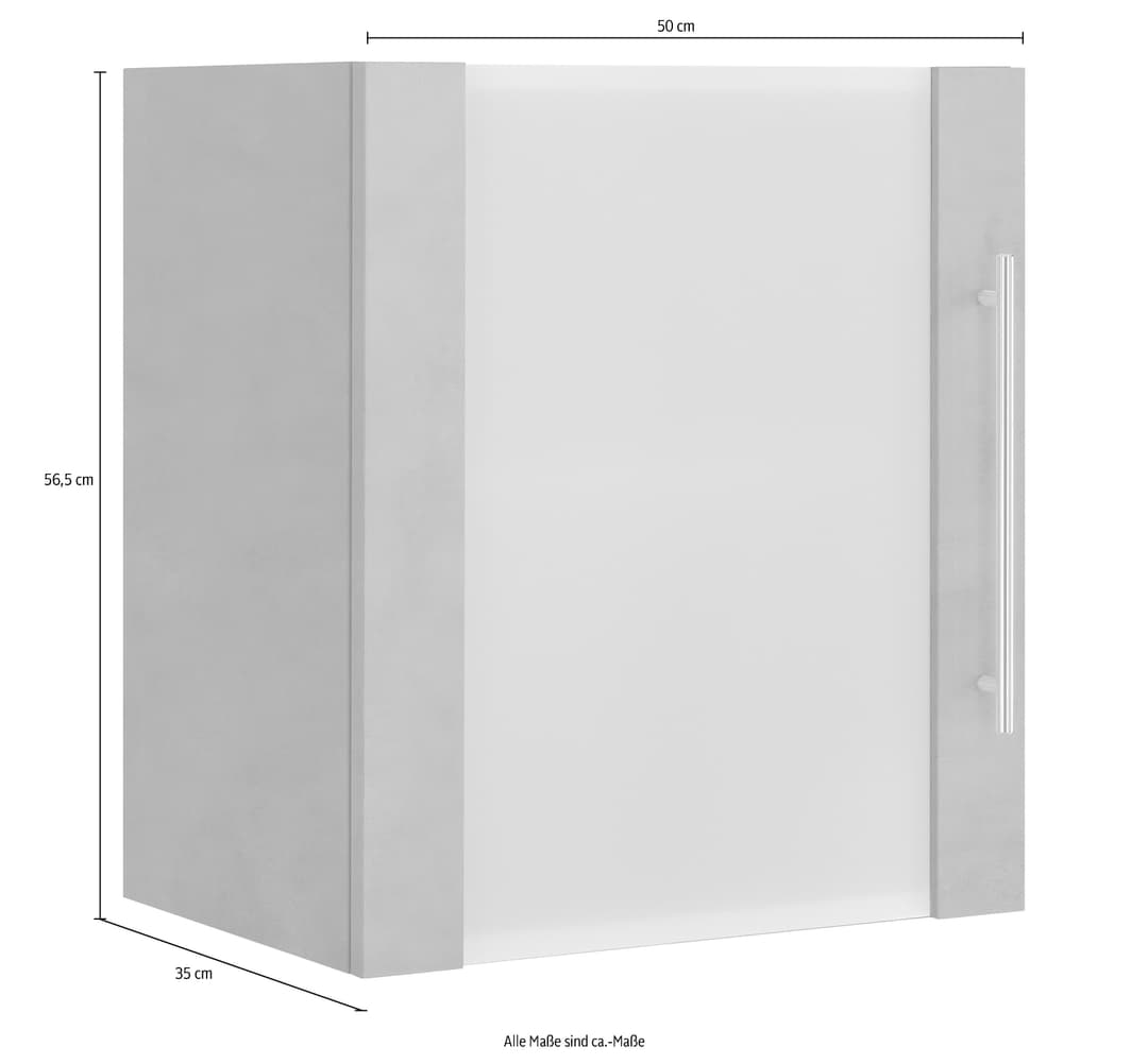 wiho Küchen Glashängeschrank Flexi2 Breite 50 cm | Grau