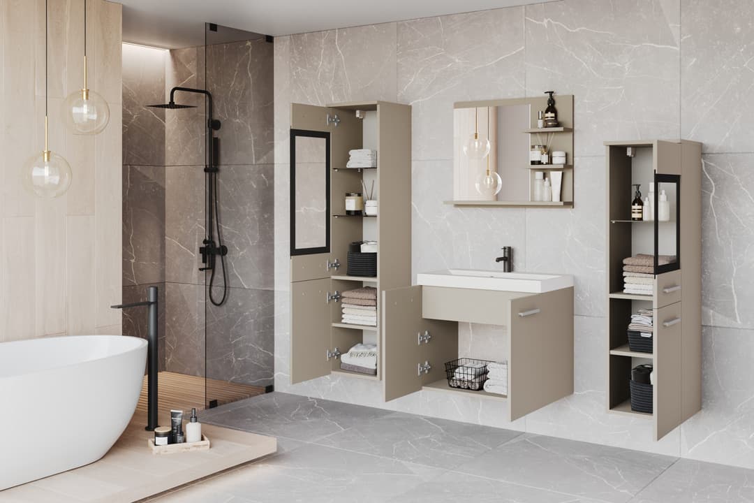 welltime Badmöbel-Set MADRIT | Beige
