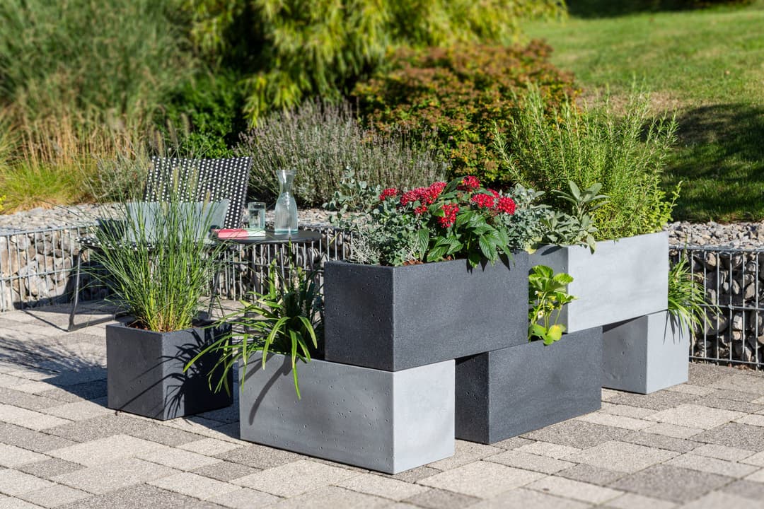 Scheurich C-CUBE LONG Blumentopf | Schwarz