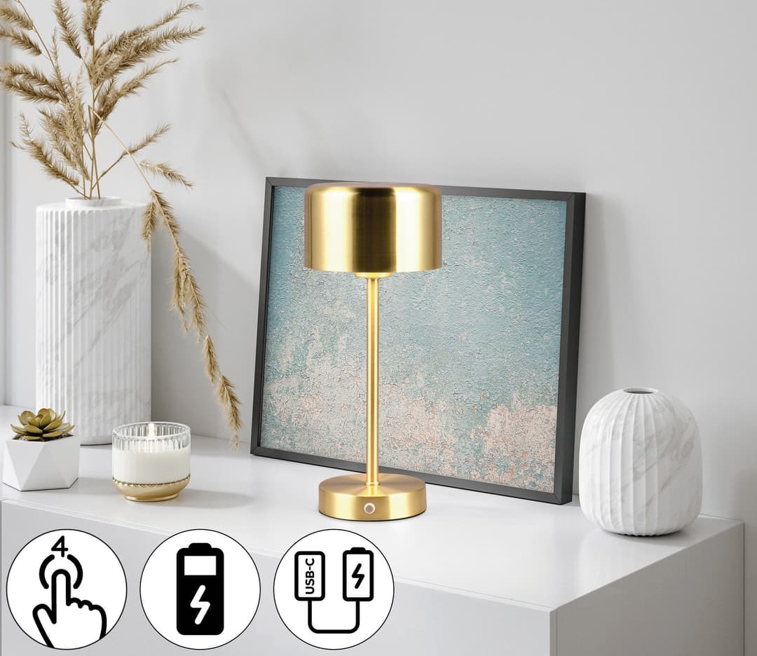 Reality Leuchten LED Tischleuchte JEFF | Bronze