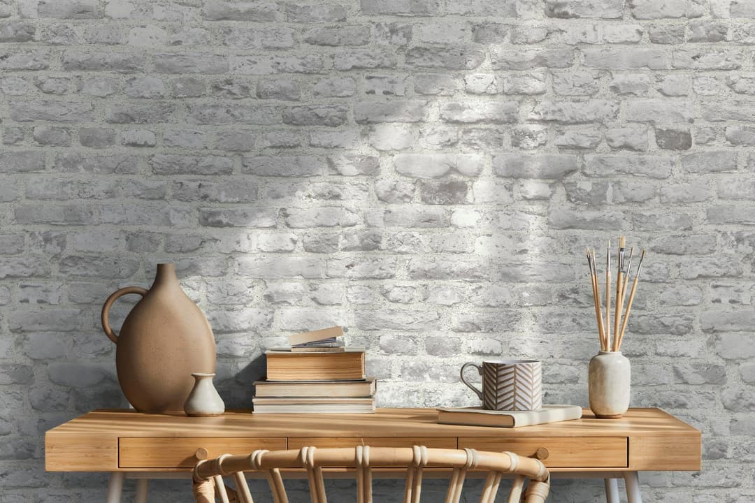A.S. Création Bricks & Stones Vliestapete | Grau