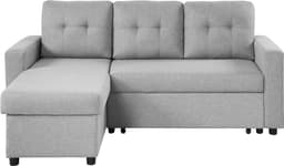 ATLANTIC home collection Ecksofa Gino L-Form | Grau