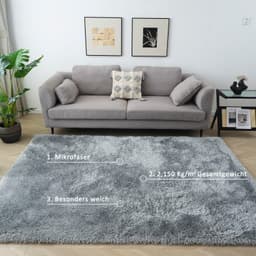 OTTO home Micro Shaggy Hochflor-Teppich | Grau