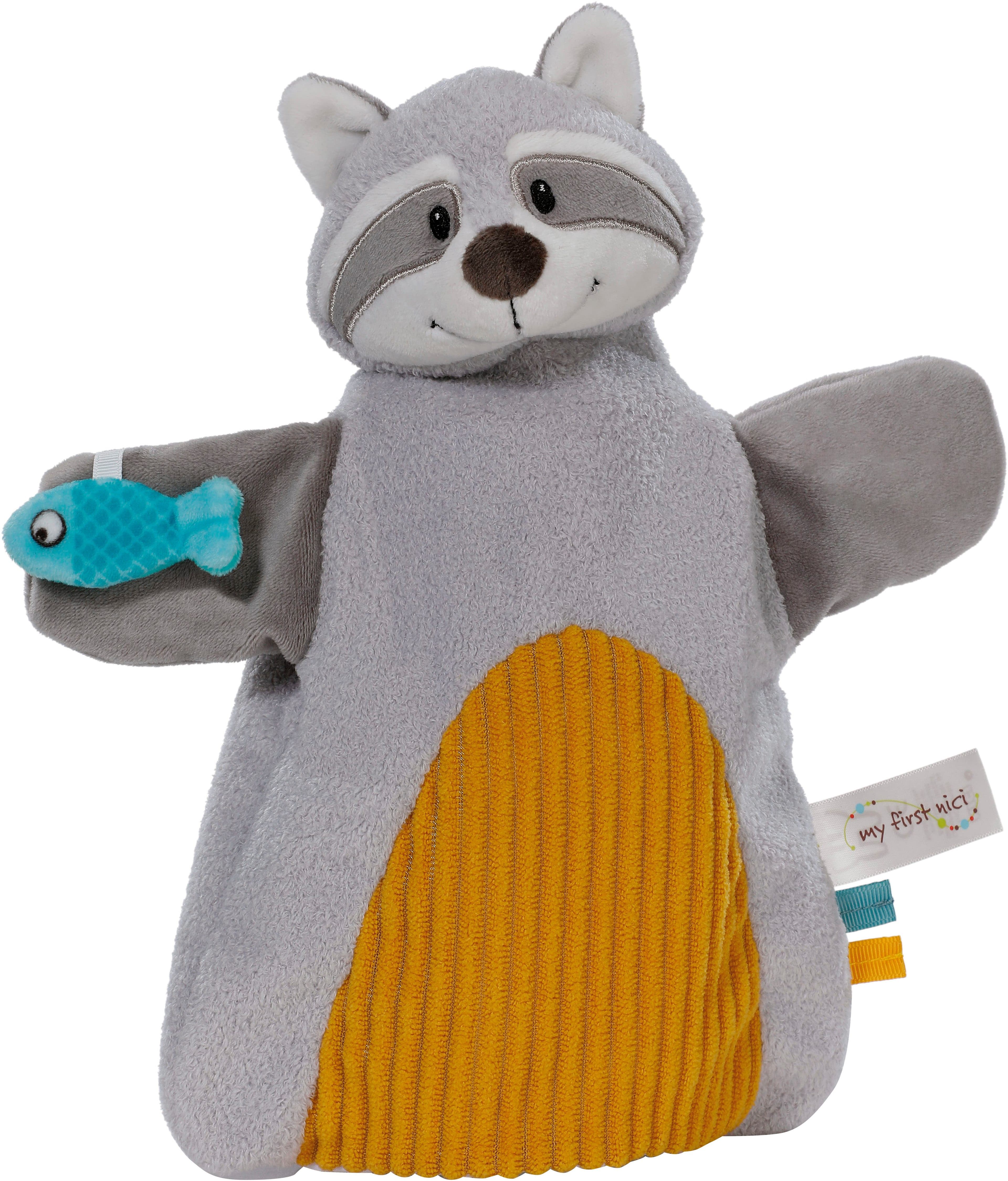 Nici My first NICI Waschbär Handpuppe | Grau