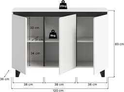 Home affaire Sideboard TOMA | Weiß