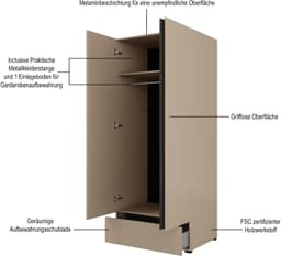 OTTO home Kleiderschrank Cross | Braun