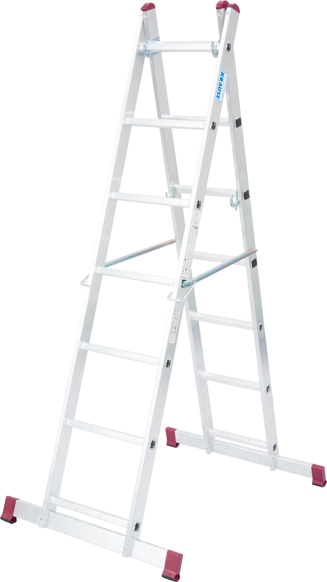 KRAUSE Schiebeleiter Corda, 2x7 Sprossen | Silber