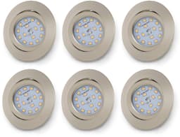 B.K.Licht LED Einbauleuchten 6er Set | Silber