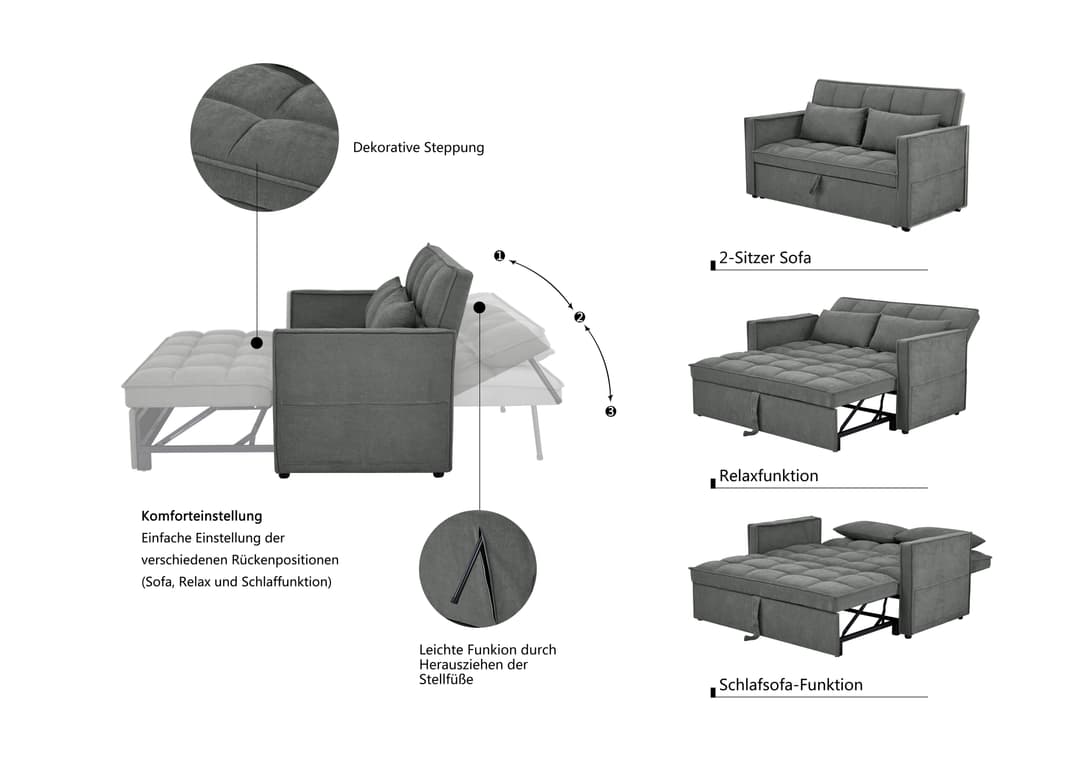 OTTO home Schlafsofa STEFFO | Grau