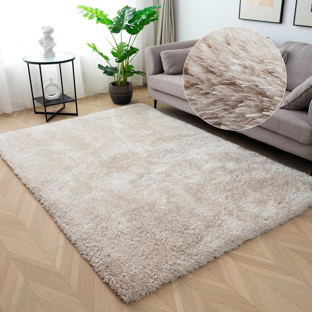 OTTO home Hochflor-Teppich Micro Shaggy | Beige