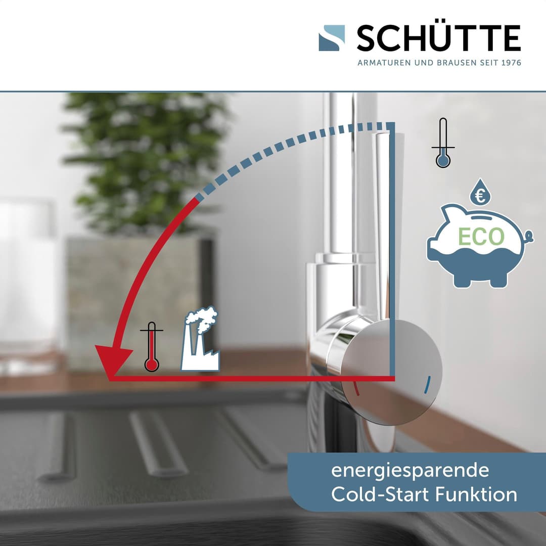 Schütte Cornwall Niederdruck Spültischarmatur | Silber