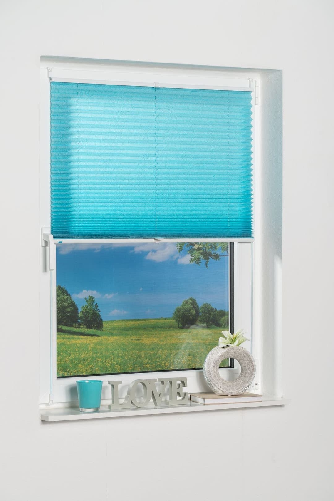 K-HOME Plissee Klemmfix Pisa | Blau