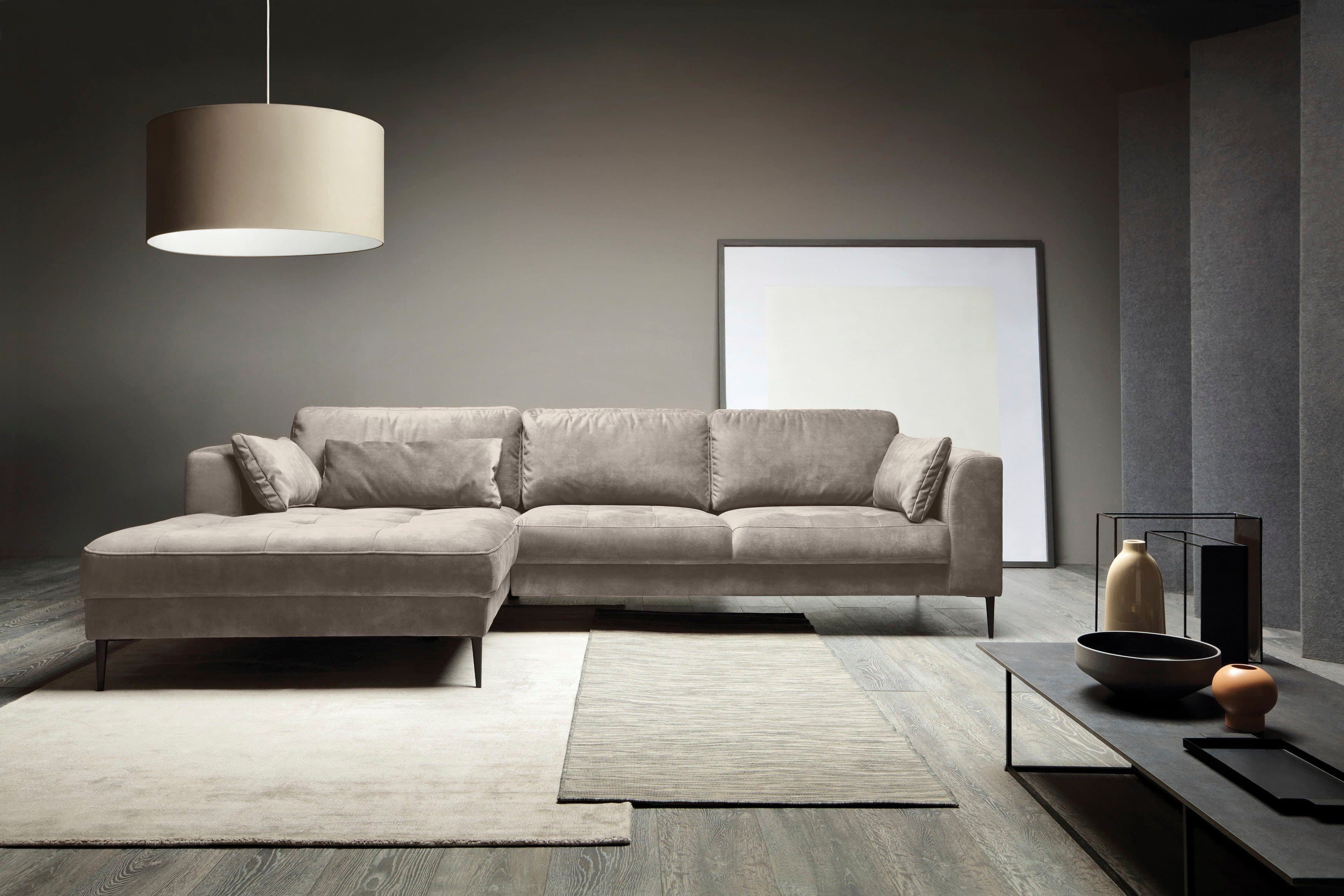 TRENDMANUFAKTUR Ecksofa Luzi | Grau