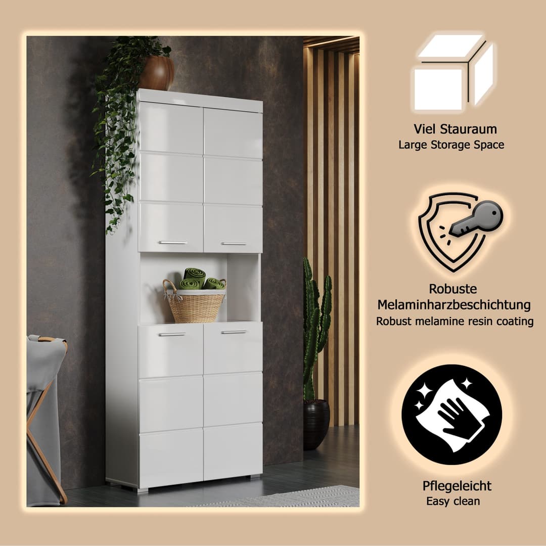 welltime Hochschrank Avena | Weiß
