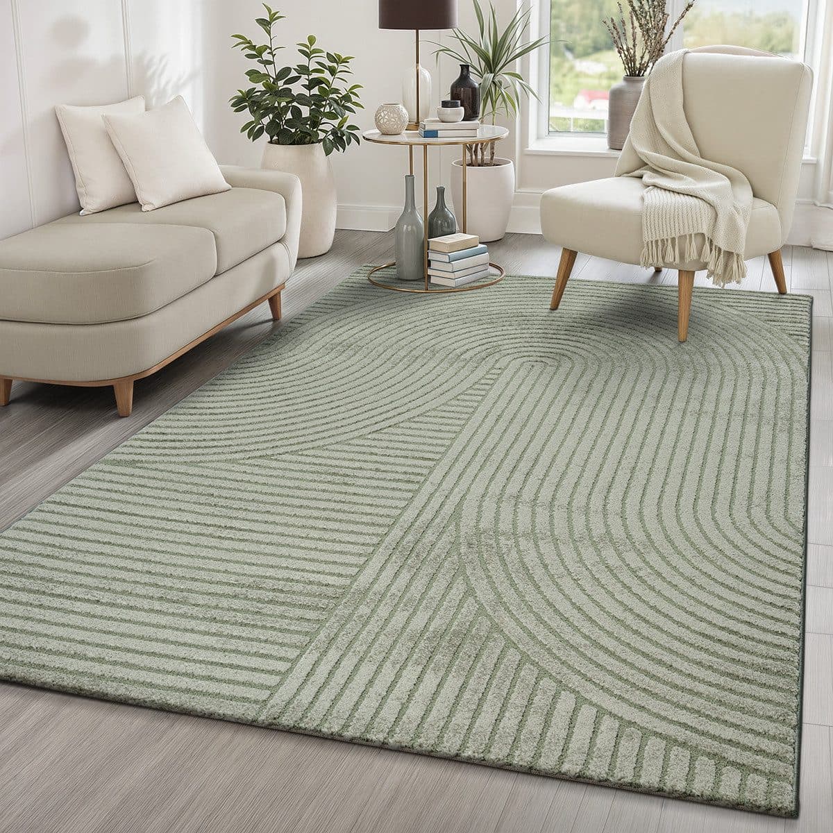 the carpet Teppich Everest | Grün