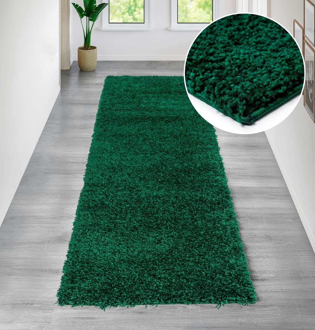 Bruno Banani Läufer Shaggy Soft | Grün