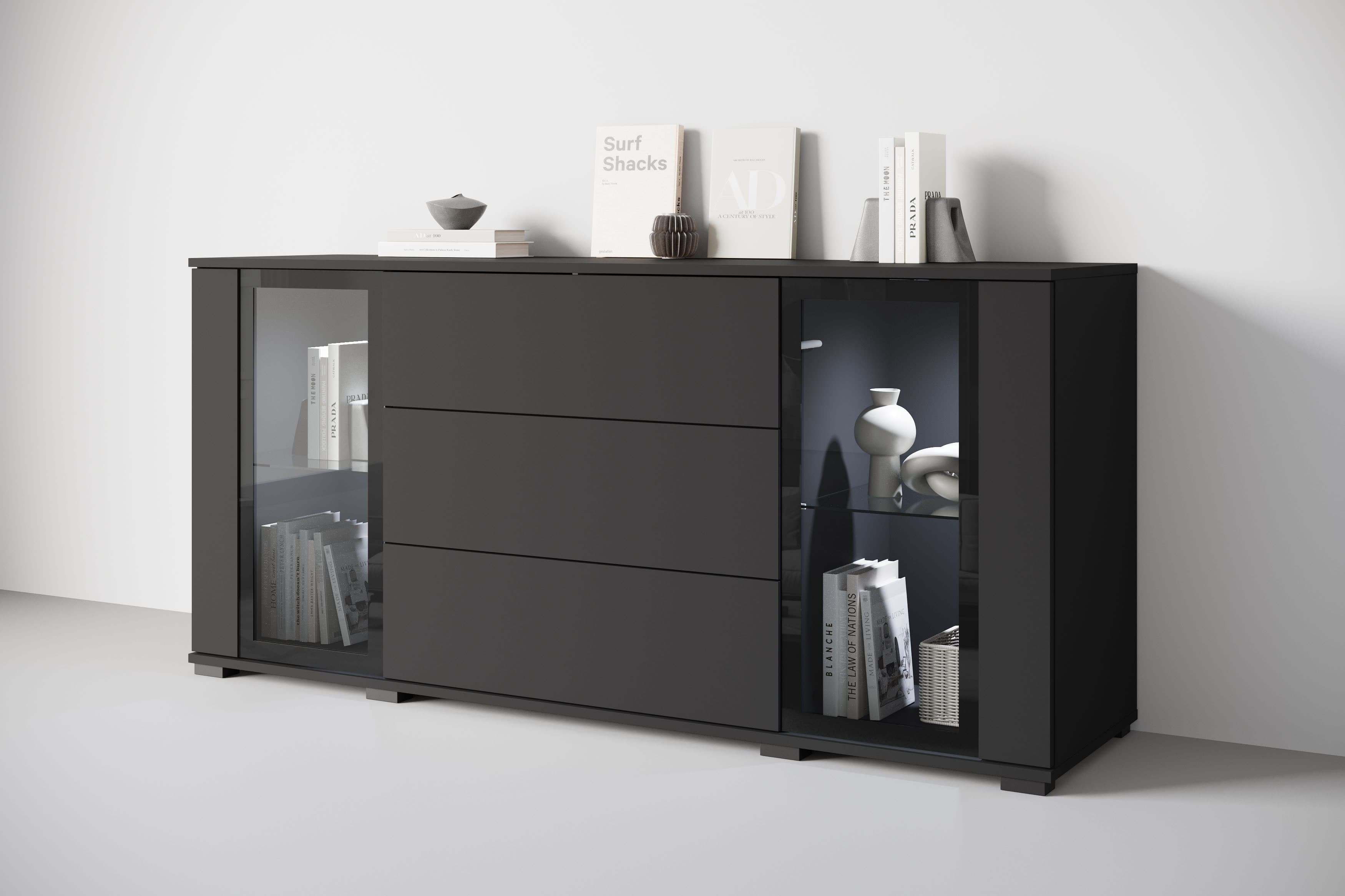 home affaire Sideboard modernes Design | Schwarz