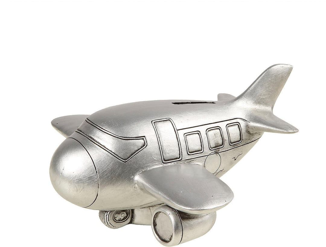 Ambiente Haus Spardose Flugzeug | Silber