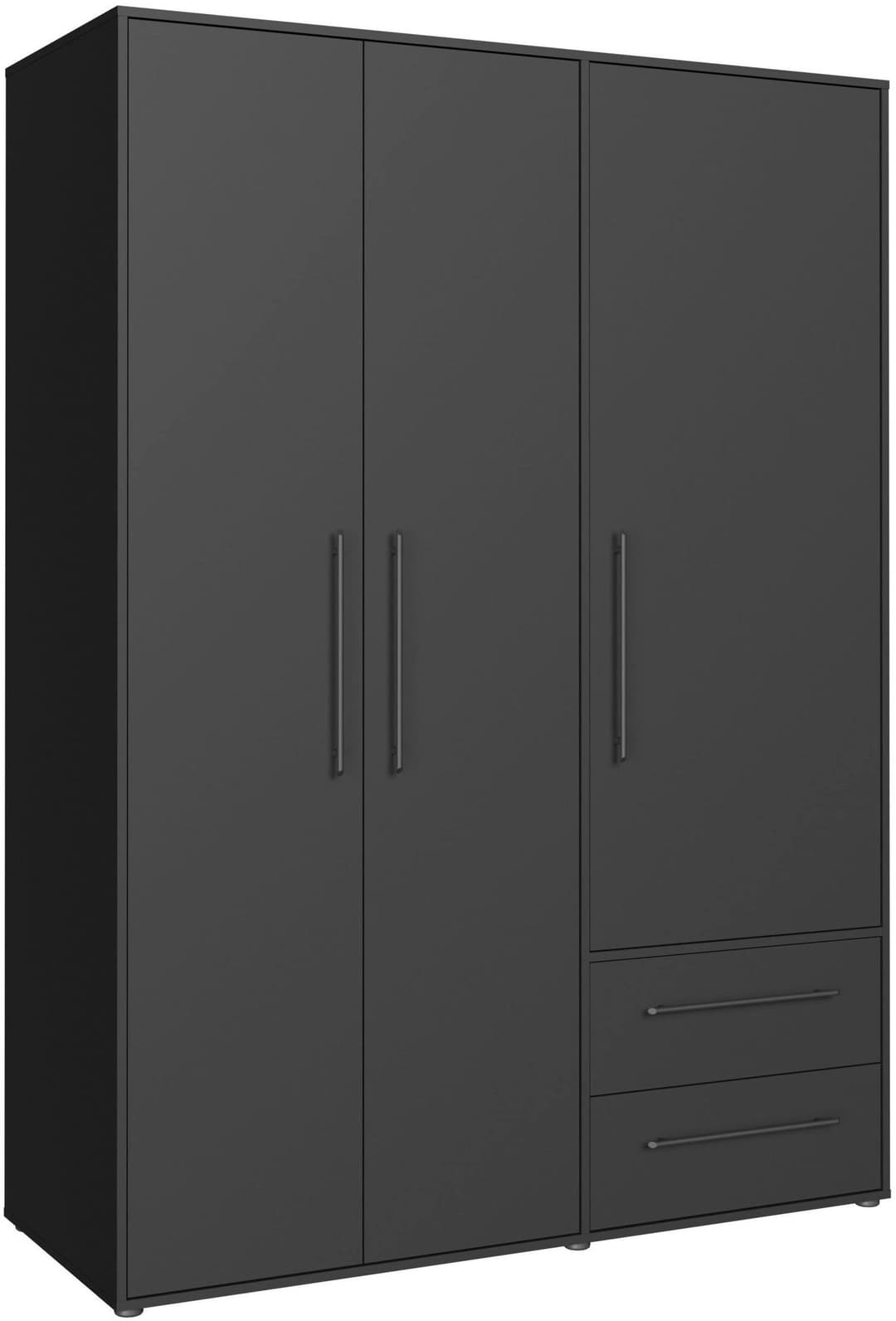 FORTE Kleiderschrank Mokkaris | Schwarz