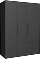 FORTE Kleiderschrank Mokkaris | Schwarz