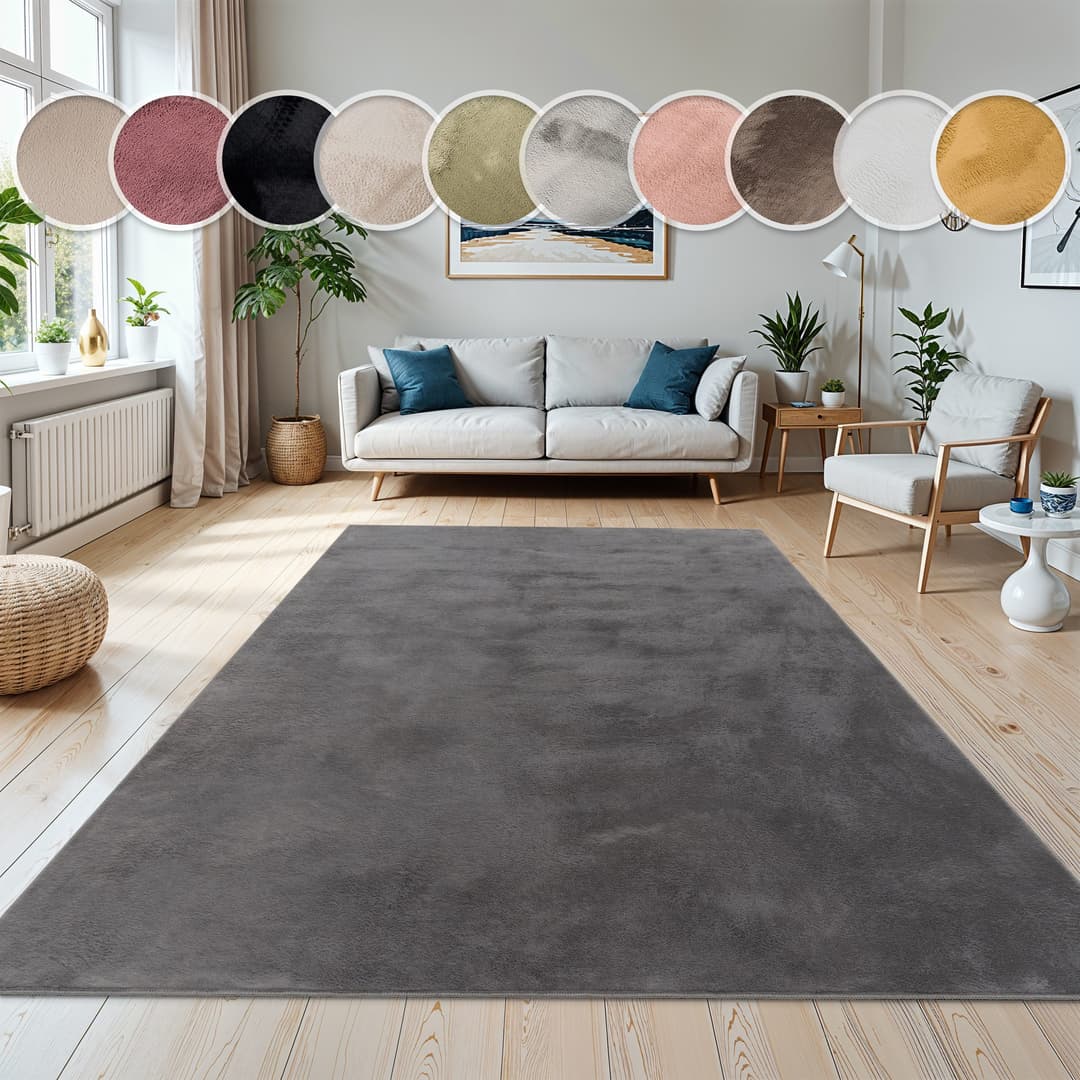 Paco Home Fellteppich Kunstfell Soft 380 | Grau