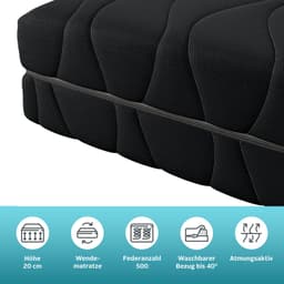 Taschenfederkernmatratze Black Diamond Comfort | Schwarz