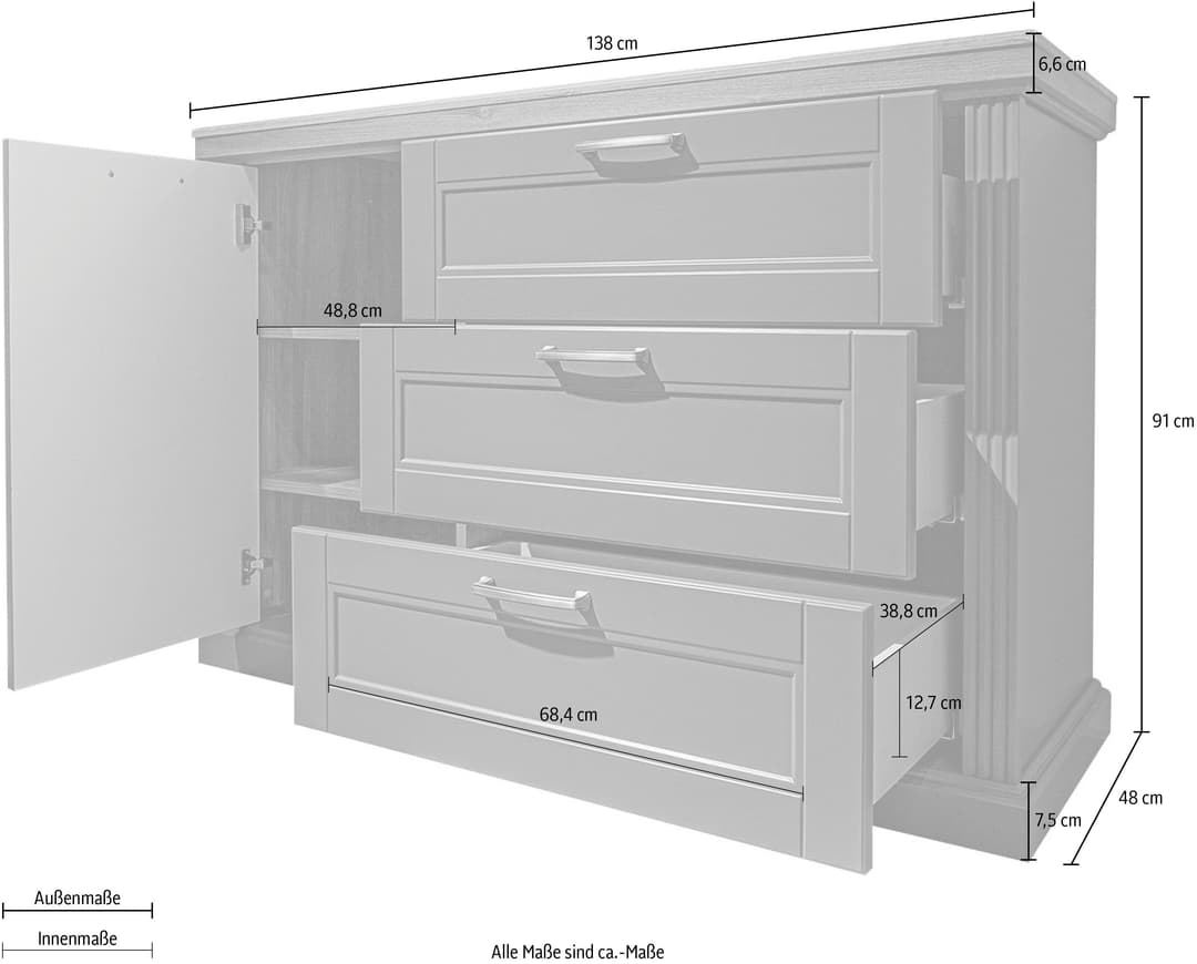 Sideboard Tara | Grau