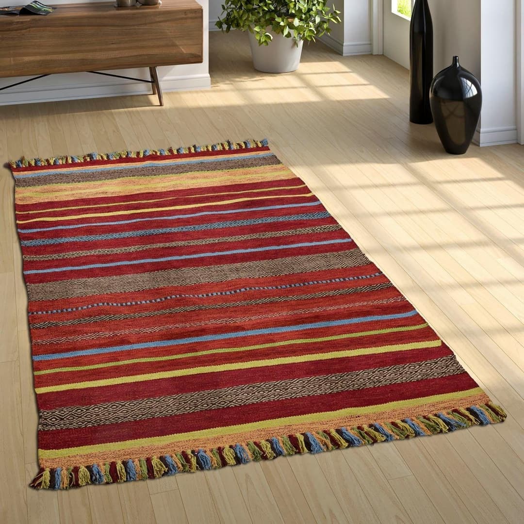 Paco Home Teppich Kilim 213 | Terrakotta
