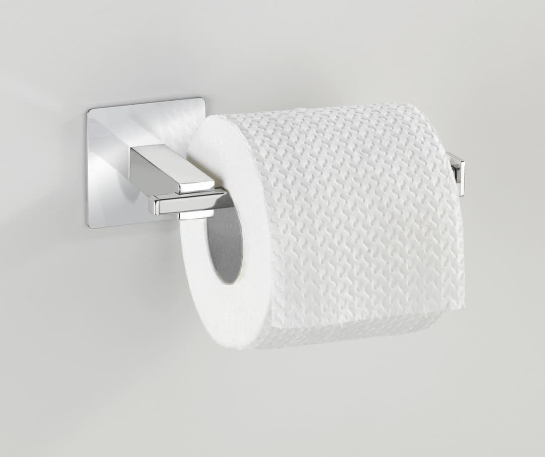 WENKO Toilettenpapierhalter Turbo-Loc Quadro | Silber