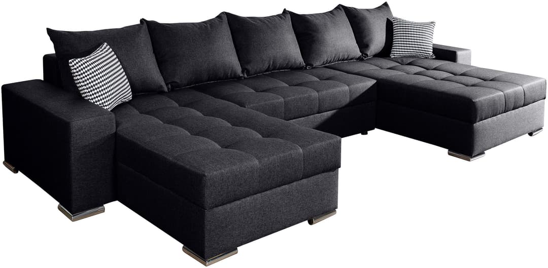 COLLECTION AB Wohnlandschaft Josy XXL U-Form | Schwarz