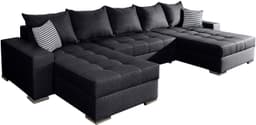 COLLECTION AB Wohnlandschaft Josy XXL U-Form | Schwarz
