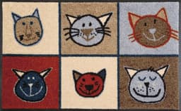 wash+dry by Kleen-Tex Fußmatte Miau Miau | Mehrfarbig