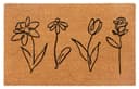 HANSE Home Fußmatte Kokos Line-Art Flowers | Braun