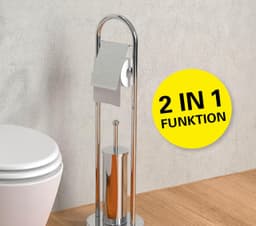 Eisl WC-Garnitur Toilettenpapierhalter stehend | Silber