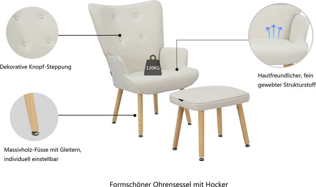 OTTO home Ohrensessel PERHAM | Grau