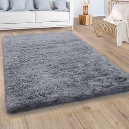Paco Home Hochflor-Teppich Silky 591 | Grau