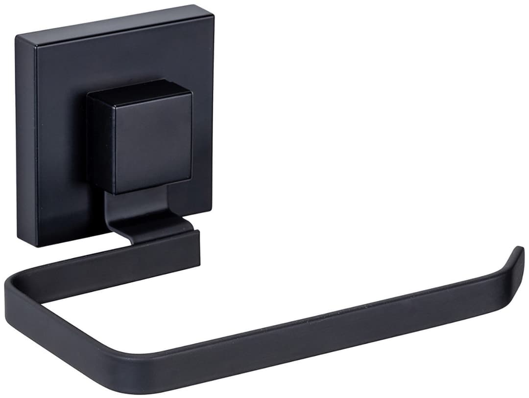 WENKO Toilettenpapierhalter Vacuum-Loc® Modell Quadro | Schwarz