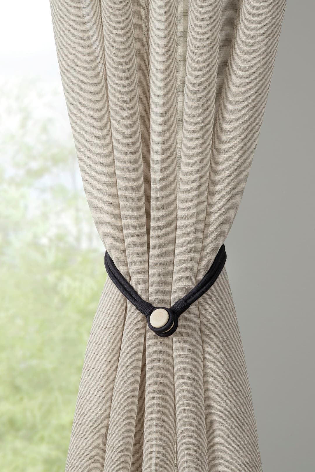 GARDINIA Raffspange Raffhalter Kordel | Schwarz