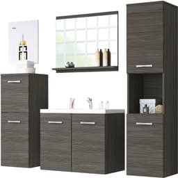 welltime Badmöbel-Set PARLA | Holztöne
