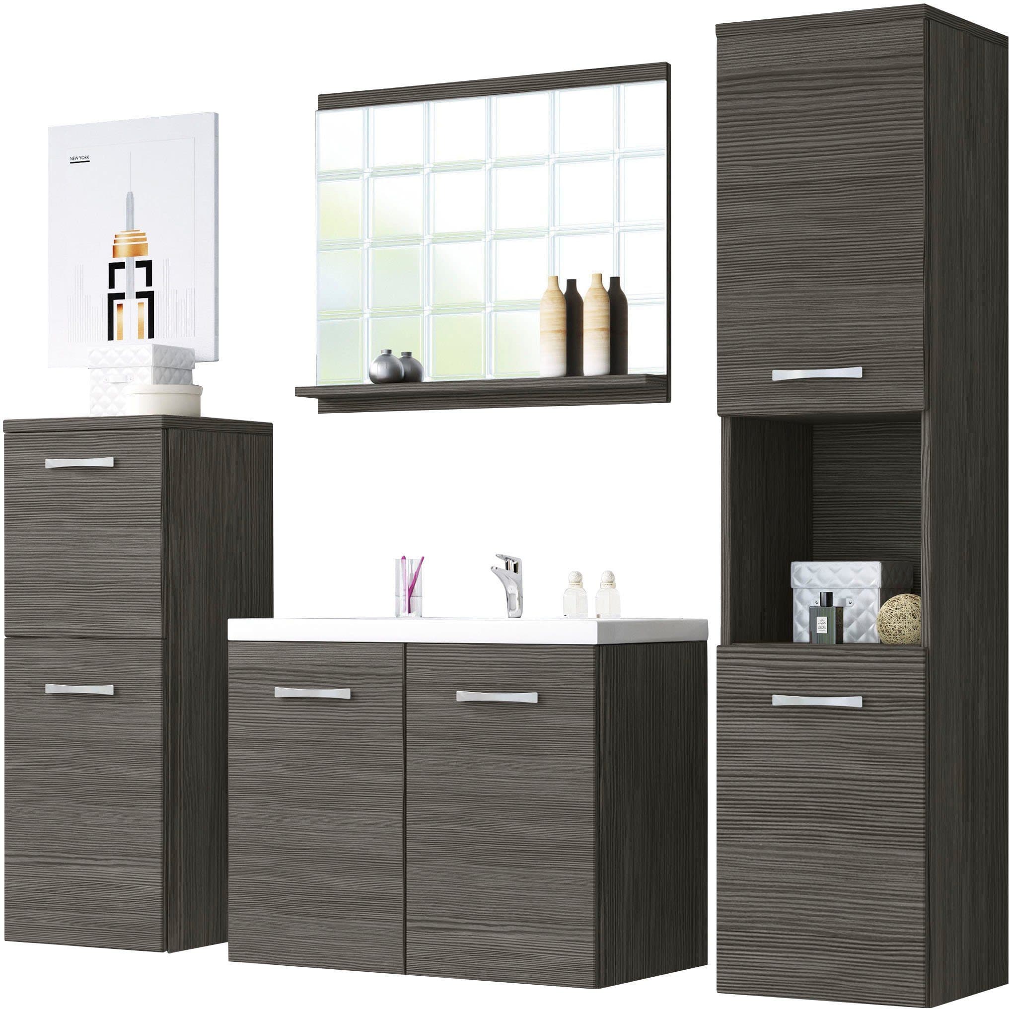 welltime Badmöbel-Set PARLA | Holztöne