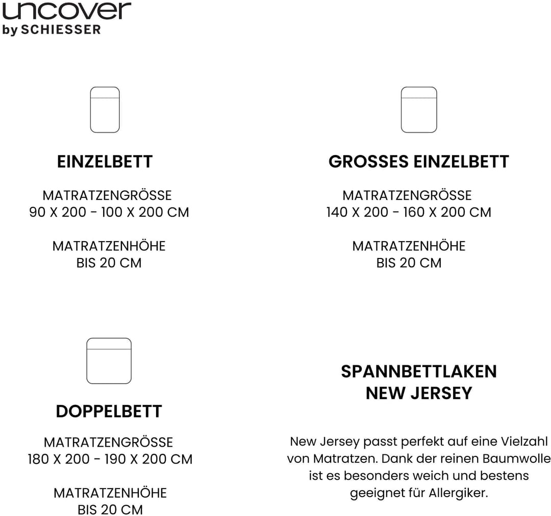 uncover by SCHIESSER Spannbettlaken New Jersey | Weiß
