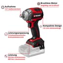 Einhell Akku-Schlagschrauber TP-CW 18/350-C + CE-CC 18 Kit | Rot 2